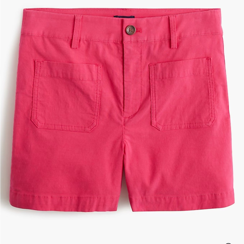 J. Crew Lizzie High Waist Linen Blend Patch Pockets Pink Shorts NWT Sz 30 waist